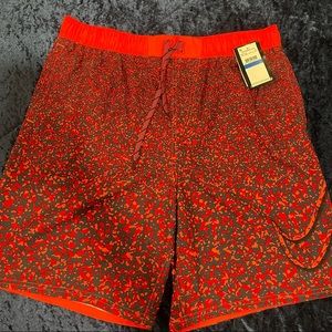 NWT Nike Mens Orange Digital Camo Swim Trunks